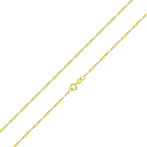 Pyramid Jewelry 14k Yellow Gold 1.8 mm Stamped Singapore Chain Necklace, 20" Cover
