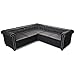 Mengtu Chesterfield-Ecksofa 5 Sitze Kunstleder Schwarz 205x205x73 cm Wohnzimmer/Büro Terrassensofas, Gartenmöbel 243614