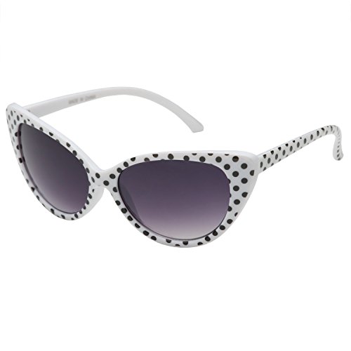 grinderPUNCH Polka Dot Cateye Mod Cute Sunglasses