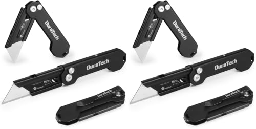 Image of DURATECH 4-Pack Folding Utility Knife, Mini Box Cutter for Men Women