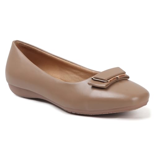 Image of Sukun FBY 091 Women's Bellies Flats Lightweight, Comfortable Slip-On Square Toe Shoes for Office, Casual | Stylish, Durable & Comfy