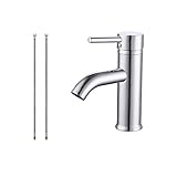 KES cUPC NSF Certified BRASS Modern Bathroom Sink Faucet Single Handle Wash Basin Faucet Lavatory Tap Lead-Free Brass Polished Chrome, L3100ALF