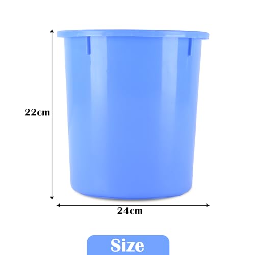 Image of Heart Home Pack of 2 Open-Top 5 Liters Dustbin for Bedroom, Bathroom & Kitchen | Durable & Portable Garbage Bin for Daily Household Use | Dustbin for Office /Small Spaces | Blue