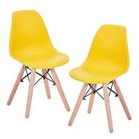 Pozbee Kids Chairs Set of 2, Ergonomic Safe Toddler Chairs Comfy, Mustard Yellow Nursery Dining Room Chairs, 2-7 Yr Old Kids Desk Chairs, Indoor Child Activity Chair for Children (2, Yellow)