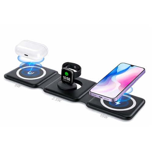 3 in 1 Magnetic Foldable Wireless Charger | MagSafe Compatible fo...