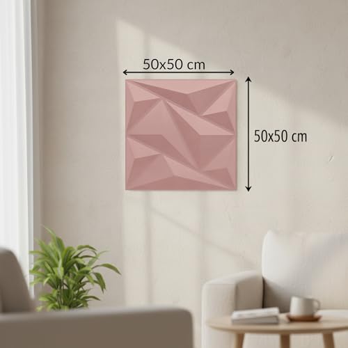 Image of Kayra Decor 3D PVC Wall Panel - Alps Design Blush Pink Color 19.7 inch x 19.7 inch (Pack of 40) - Covers 107.80 Sq. Ft.