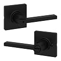 Kwikset Casey Interior Privacy Door Handle with Lock, Door Lever For Bathroom and Bedroom, Matte Black Reversible Keyless Turn Lock, with Microban Protection