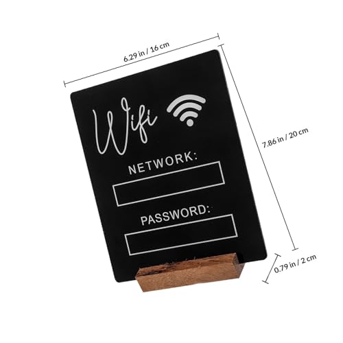 Placa de Wifi acrílica de sobremesa con acabado negro mate 3