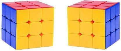 Cabin hut 3x3 Magic Cube Puzzle Game Toy, Smooth Swing for Faster Movement | Non Sticker Cube puzzle for Boys and Girls | Brain Teaser Sticker less Colored| Speed CUBE with High Stability (combo of 2 cube)