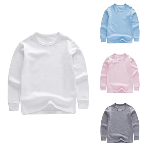 Toddler Girl Boys Crewneck Sweatshirt Long Sleeve Solid Color Pullover Tops Little Kid Fall Winter