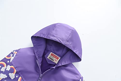 Rain Jacket Coat Windbreaker Windproof Spring Fall Raincoat 3T Rain Jacket Boys 3T Rain Jacket Boys (Purple, 5-6 Years)3