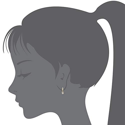 14K Gold Plated Brass Heart Channel Cz Huggy Baby Girls Hoop Earrings #TOP2