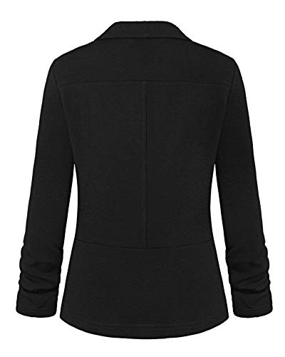 Unifizz Women's 3/4 Sleeve Blazer Lightweight Casual Cardigan Jacket Work Office Blazers with Pockets3