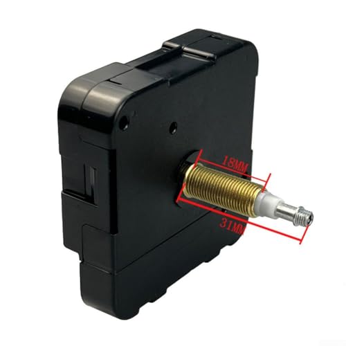 Vasiumic Quarz-Uhrwerk-Reparatur-Set mit hohem Drehmoment und Schaftlängenvariationen für große Wanduhren, Präzisionsmechanismus und Installationszubehör (31, Gewinde 18 mm)