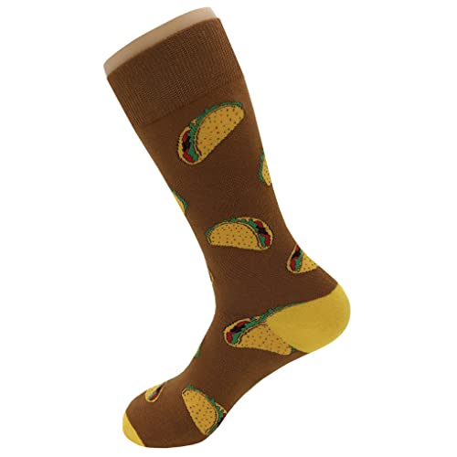Taco Loco Dress Socks Funny Novelty Crazy Fun Design Men Size 8-12 Cotton Casual Crew Colorful Funky Fancy Socks Gift for Men3