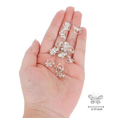 Mini pinzas para cabello cristal mariposa con strass 20 pzas miniatura 6