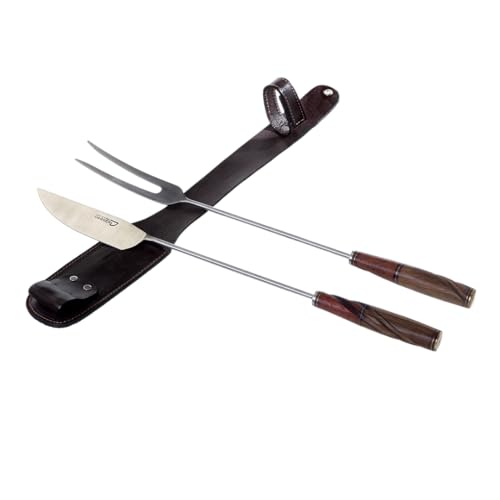 Grill Set Argentine for BBQ, Roast with Wood Combined Handle