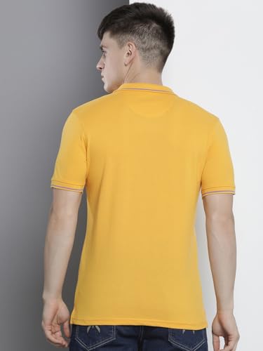 Image of The Indian Garage Co Men Slim Fit Solid Polo Neck Half Sleeves Tshirt