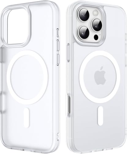 Image of DIZORO for iPhone 16 Pro Max Case Compatible with Magsafe Slim Thin Hard PC Translucent Frosted Rugged Drop-Proof Shockproof Protective Case for iPhone 16 Pro Max (Clear) Visit the Store