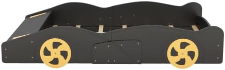 Miniatura 4 de Merax Cama de plataforma de tamaño completo, marco de cama de madera en forma de auto de carreras con ruedas y almacenamiento para niños y niños, no