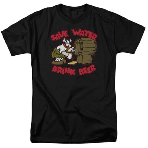 FKXCNHAA Hagar The Horrible Save Water Drink Beer T Shirt Comic Book TeeBlackS