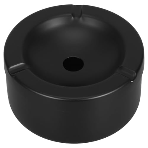 BESPORTBLE Cenicero de Acero Inoxidable Resistente Al Viento con Tapa, Soporte de Mesa de 12 Cm sin Olor para Patio Y Jardín, Contenedor de Metal Resistente a La Corrosión para Exteriores Y Oficina,
