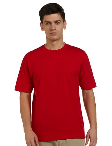 Image of Allen Solly Men's Cotton T-Shirt | Drop Shoulder | Back Print | Regular Fit | Casual Streetwear Style