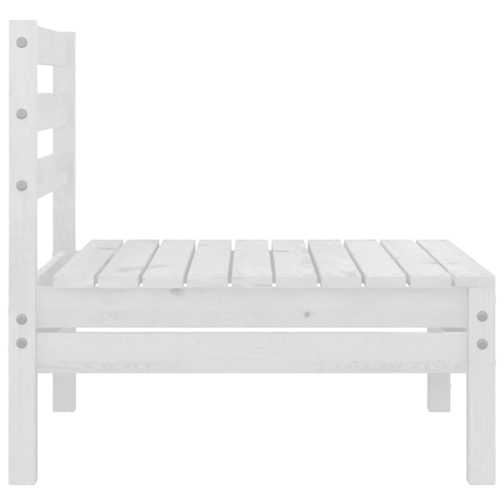 Divano da Giardino a 2 Posti in Massello di Pino Bianco Modulabile Resistente per Esterno Terrazzo Giardino Poltroncina da Salotto Rilassamento da Esterno 110 kg per Seduta