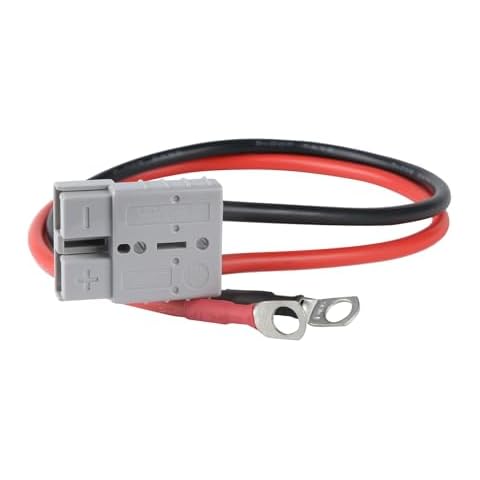 50A Anderson SB-50 Connector with 8AWG Cable for LiFePO4 Battery, M8 Terminal，Electric Forklift Charging Plug Cable,Anderson Plug Connector Cable,Jumper Cable Winch Quick Connect Cable (8AWG 1.64 FT) Cover