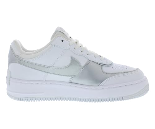 Nike Nike Air Force 1 Shadow Womens White/Metallic Silver Size 9