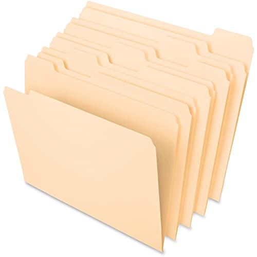 Pendaflex Essentials File Folders, Letter Size, 1/5 Cut, Manila (752 1/5), 8.5