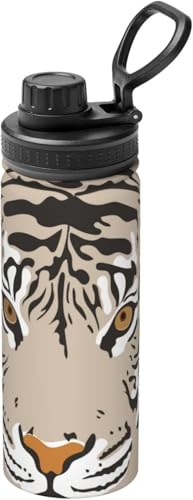 虎 ベージュ タイガー 動物 水筒 真空断熱 保温 保冷 スポーツボトル ステンレスボトル スポーツ飲料対応 漏れない 直飲み530ml 男の子 女の子 おしゃれ 大人 子供 人気 プレゼント