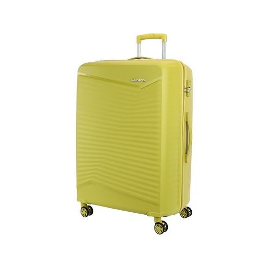 Image of Kamiliant by American Tourister Rock-Lite Large 79 Cm Check-in Hard Sided Trolley Bag for Men & Women, Suitcase 99L for Travel with 3 Digit Combination Lock - Cress Green