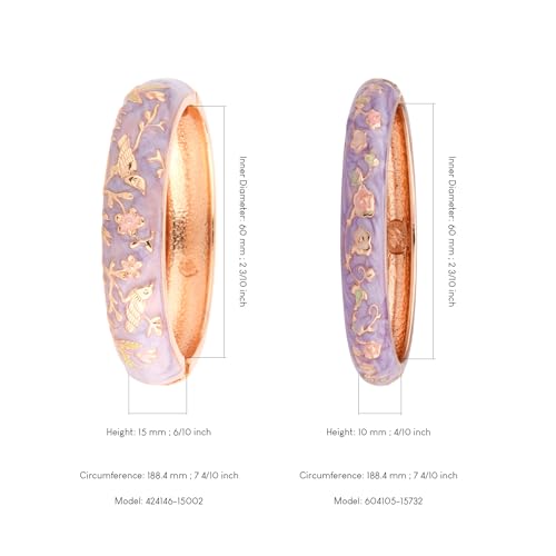 UJOY Colors Handcraft Jewelry Cloisonne Bracelet Enamel Bird Spring Hinged Womens Bangles Gifts Box 55C49-55A80 purple - Image 4