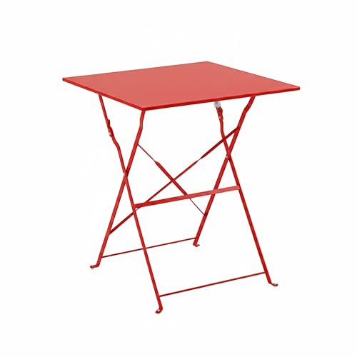 Oviala Table de Jardin Pliante bistrot en Acier Rouge