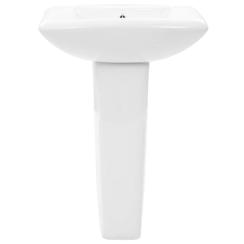 Lavabo de pie Lavabo con Pedestal en Cerámica Lavabos de Pedestal Blanco 58x47x20 cm
