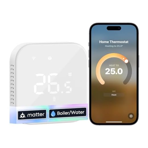 Meross Thermostat Connecté Matter, Thermostat WiFi pour Chaudière Gaz/Chauffage au Sol à Eau, Compatible avec Apple Home, Alexa et Google Home, Capteur Externe, Détection de Fenêtre Ouverte