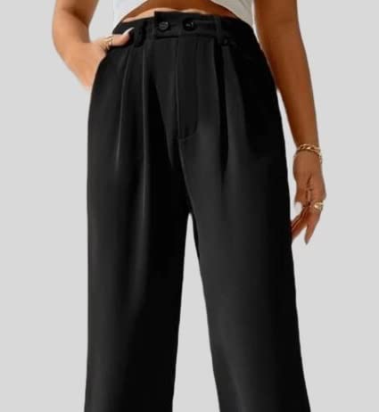 Image of Elendra Women Cotton - Trousers Pant Wide Leg