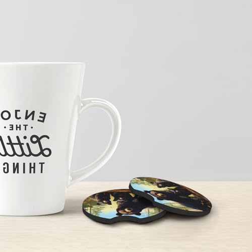 Posavasos para portavasos de auto - Set de 2 con diseño oso negro miniatura 2