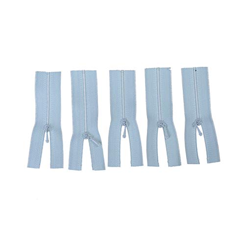 Lfang-Cremalleras Mini muñeca ropa con cremallera hecha a mano de costura Scrapbooking Applique Applique Accesorio, 5pcs / lot, Duradero en uso(Grey)