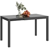 Outsunny Mesa de Jardín Extensible Ajustable 85-125 cm 70 kg Gris Oscuro