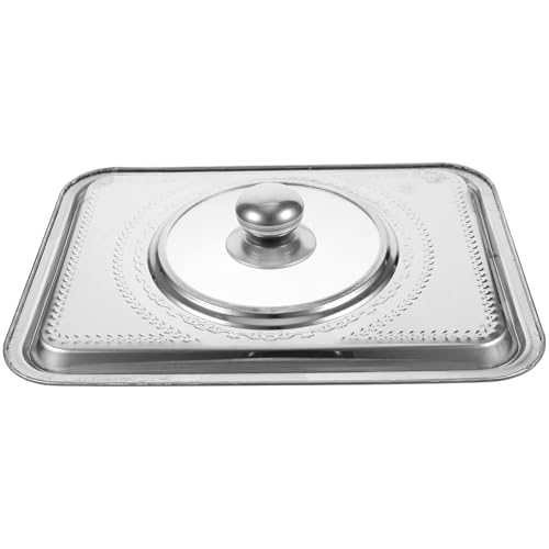 Artibetter Cubierta de Acero Inoxidable para Bandeja Rectangular, Tapa Protectora para Mantener la Comida Limpia y Fácil de Limpiar, Adecuado para Hotel y Restaurante