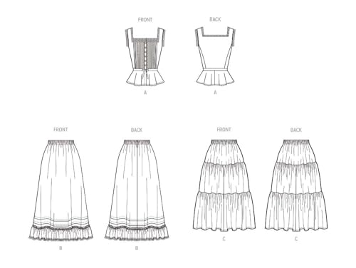 McCall's Sewing Pattern M8306A5 Misses' Top and Skirts by Laura Ashley, Multicolour, 6-8-10-12-14 - Image 3