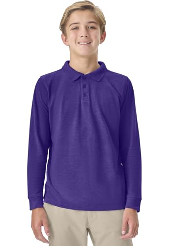 Image of Classroom School Uniforms Big Kid Long Sleeve Pique Polo CR835Y