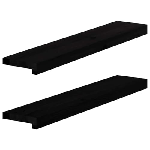 Window Sills 2 pcs Dark Brown 31.5x5.9x0.8 Solid...
