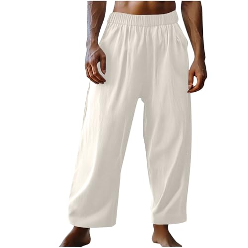 Mens Holiday Pants for Man Ruched Straight Leg Plain Long Leg Summer Fall 2025