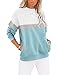 Cuptacc Sweatshirt Damen Pullover Herbst Farbblock Langarmshirt Damen Oberteile Elegant Rundhals Locker Top Damen Blau Mittel M 38-40 MI 4 günstig Kaufen-Cuptacc Sweatshirt Damen Pullover Herbst Farbblock Langarmshirt Damen Oberteile Elegant Rundhals Locker Top Damen Blau Mittel M 38-40