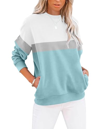 Cuptacc Sweatshirt Damen Pullover Herbst Farbblock Langarmshirt Damen...