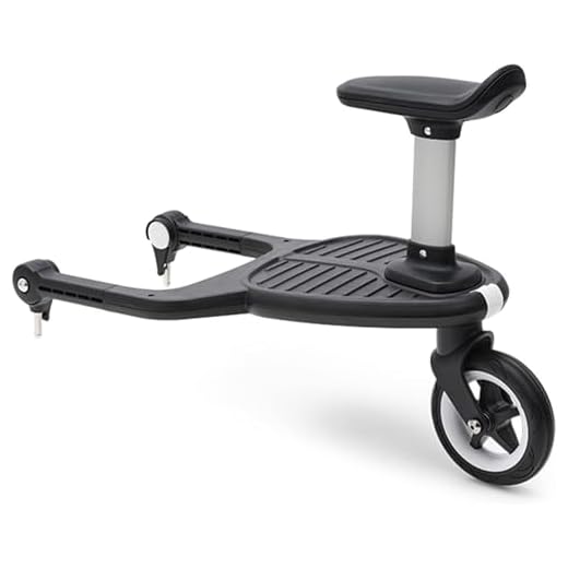 Bugaboo Patinete acoplado confort+ compatible con silla de paseo Butterfly, Patinete infantil con Asiento Extraíble, para pasear sentado o de pie y con Posición Flexible del Patinete, Negro