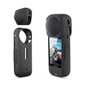 TecoKart Silicone Protective Case for Insta 360 X4 with Lens Cap - Insta 360 X4 Accessories for Full Protection, Easy Install Insta 360 X4 Lens Guard, Shockproof & Durable Insta 360 X4 Case (Black)